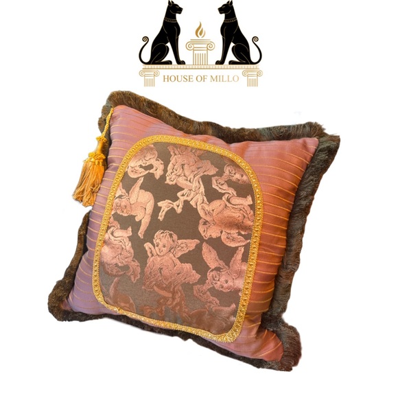 Violet and Green Accent Pillow - Luxury - Antique Pulse of Gaia